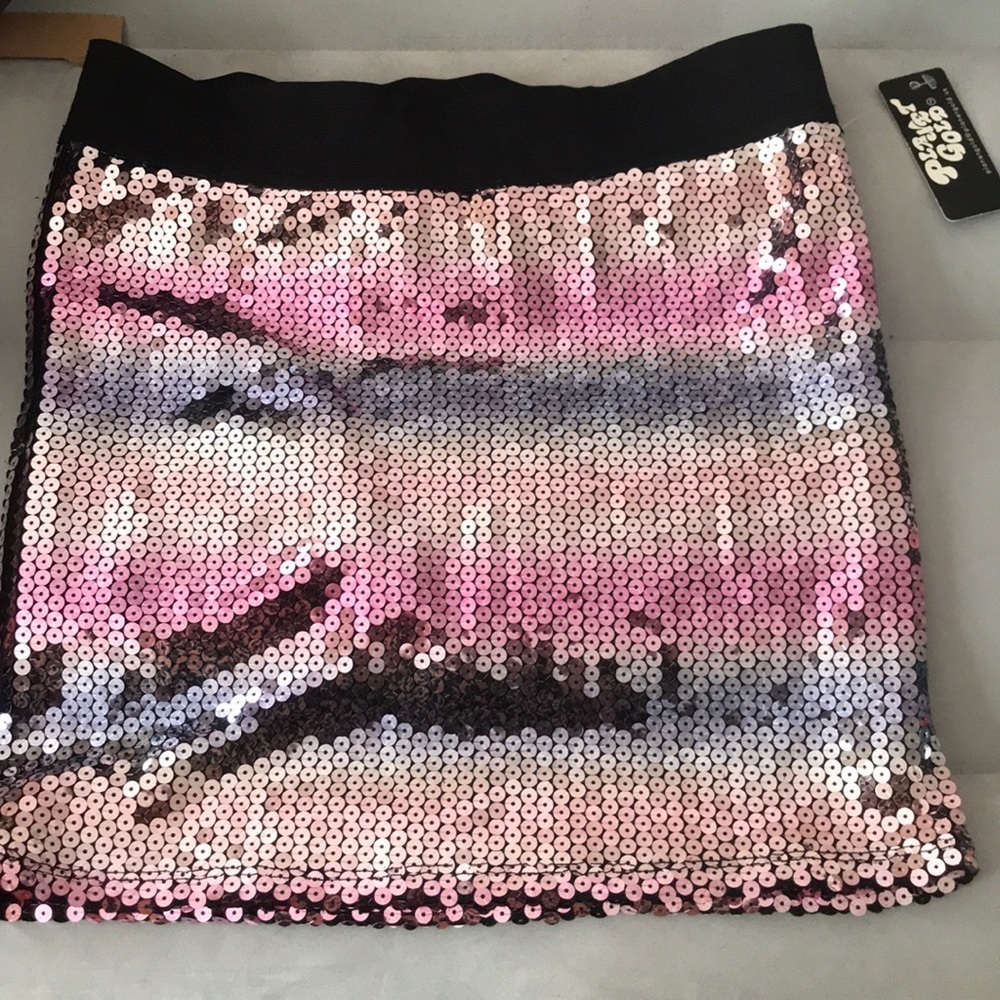 NWT planet gold mini skirt
